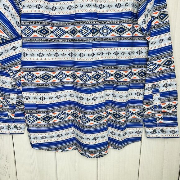 Ariat Ryder Classic Fit Aztec Print Button Down Shirt Sz M Blue Long Sleeve NWT - Picture 9 of 9